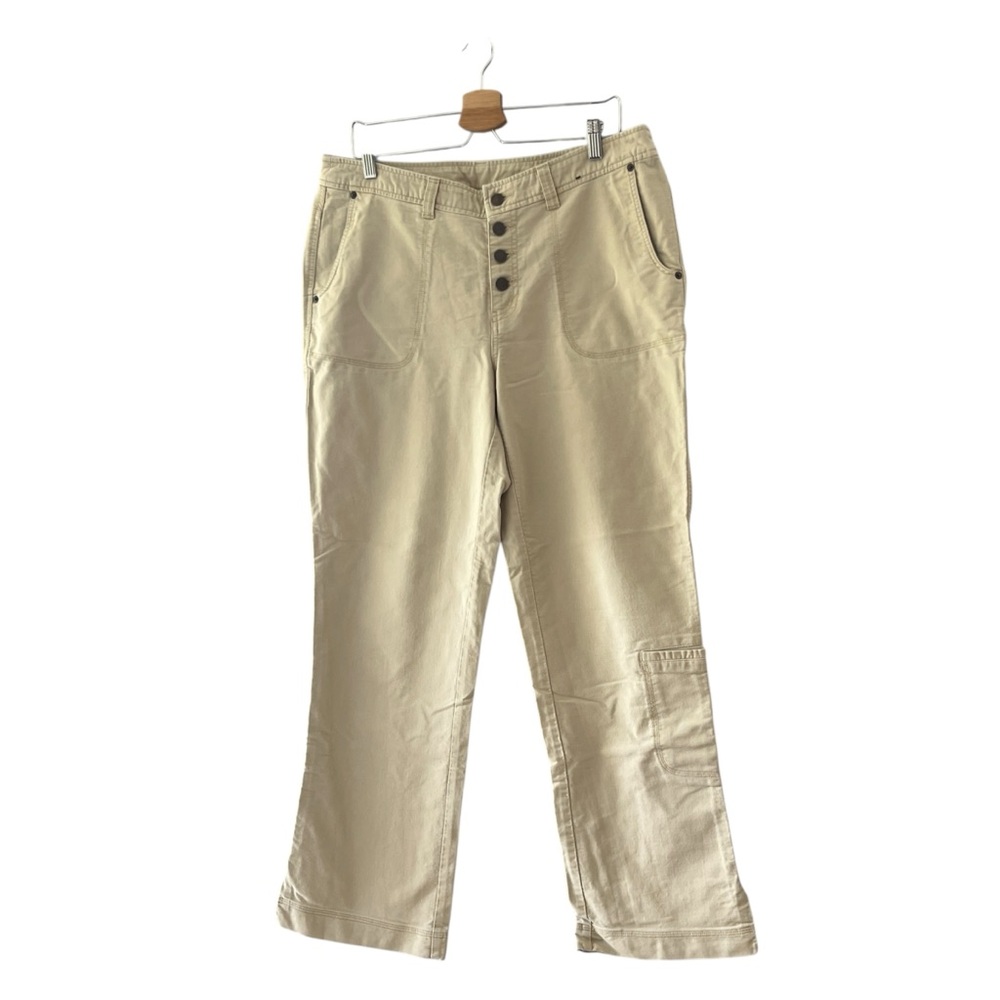 Vintage Venezia Button Fly Khaki Pants Straight Leg Cotton Womens Size 14